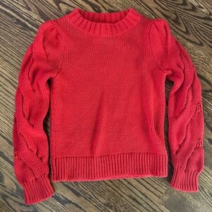 Red Nordstrom Cable Knit Sweater